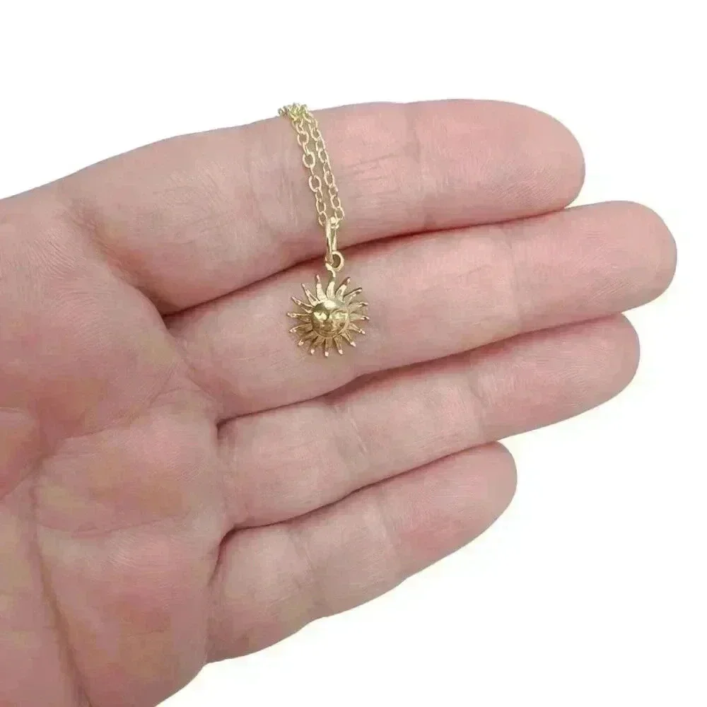 Gold sun sunshine necklace, celestial jewelry made with love